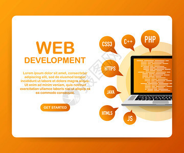 以膝上型和虛擬屏幕制作網站和應用程序軟件編html5和ph代碼矢量背景演示編程代碼ph開發編概念網站開發和應用程序軟件編使用膝上